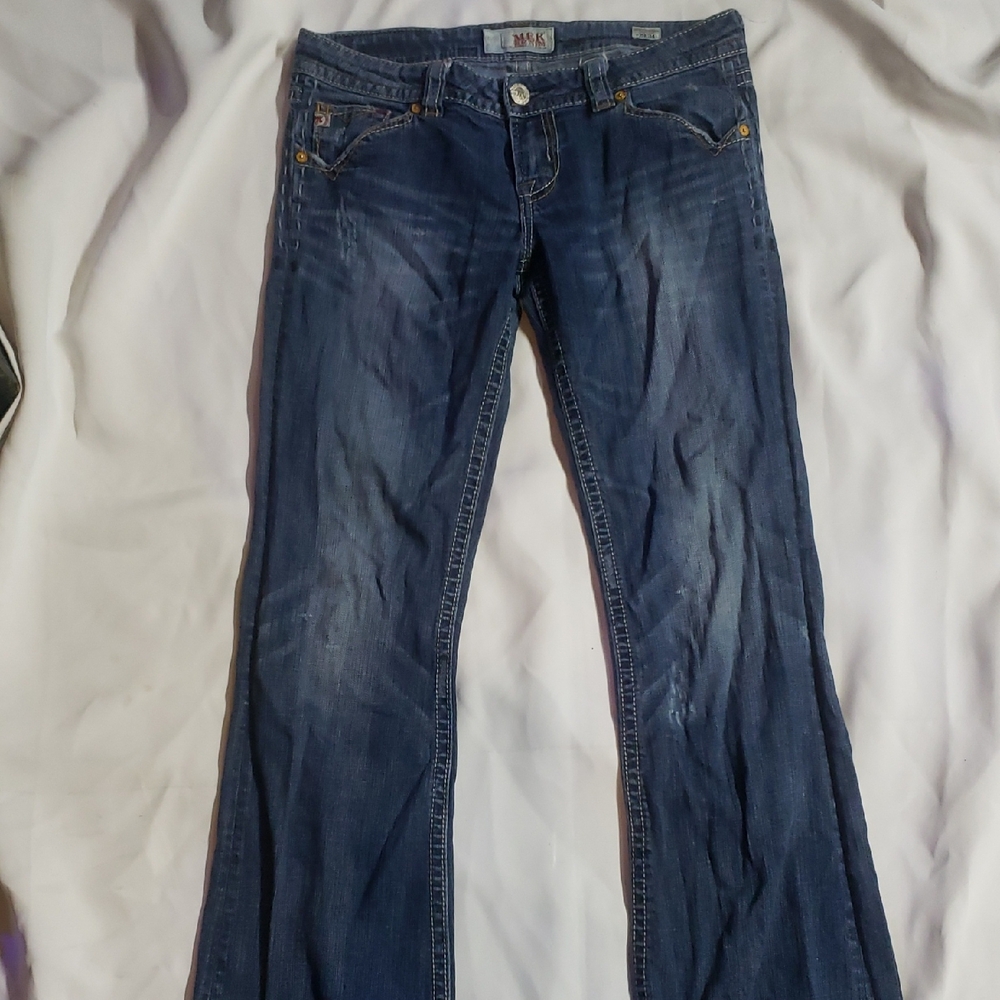 MEK Women's Boot Cut Jeans - Dark Blue